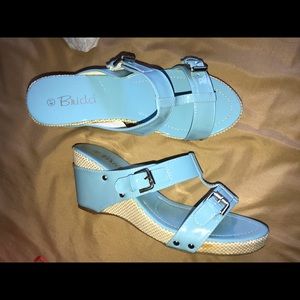 NIB Pastel blue wedges